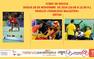 ASPROMIVISE I EL COMITÉ PARALÍMPIC FARAN UN CLÍNIC DE BOCCIA A XÀTIVA